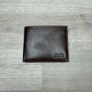 CHAPS Men's Genuine Leather Wallet RFID Bifold Brown Excellent Condition